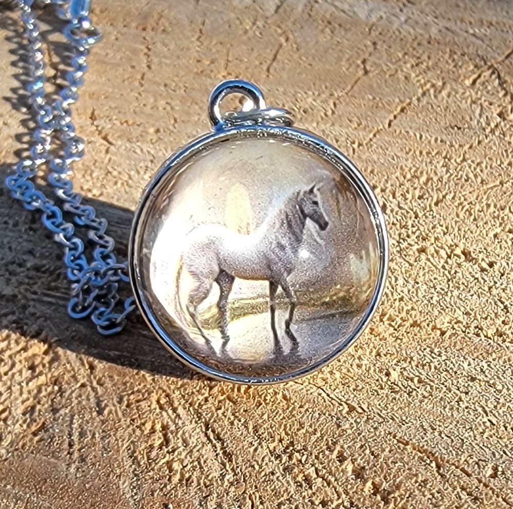 Marble Horse Necklace. NWT*